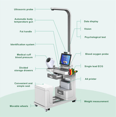 SH-T15 Pro Manufacturer Price Health Care Body Checkup Telemedicine Kiosk Height Weight Body Fat Scale Station