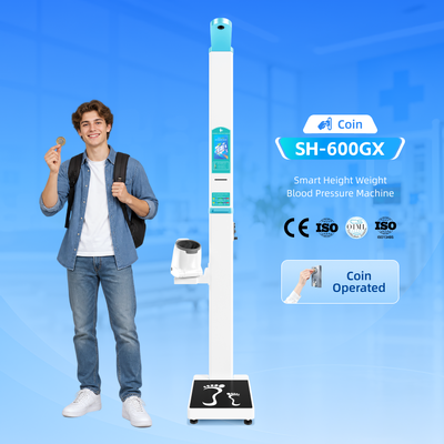 Coin Operated Digital Height Weight Bmi Blood Pressure Machine Ultrasonic Height and Weight Machine