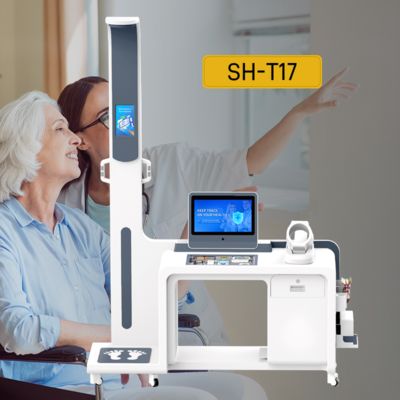Estación de control de salud de autoservicio multifunción, máquina de examen físico, quiosco de control de salud médico, presión arterial, BMI
