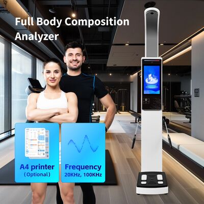 Báscula analizadora corporal inteligente de 8 electrodos de 19 pulgadas con pantalla LCD grande para gimnasios y gimnasios
