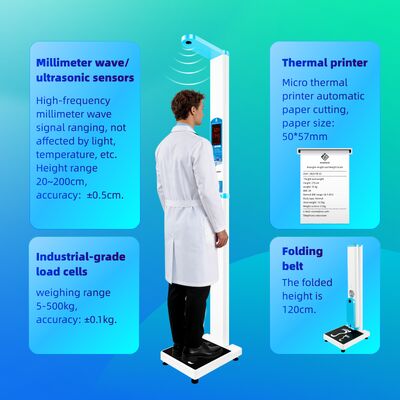 Báscula electrónica BMI para medición de peso, altura y salud con impresora