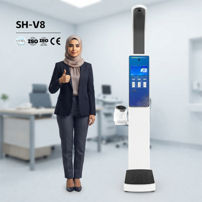 Pantalla táctil avanzada de 10,2 pulgadas Báscula personal personalizable Quiosco de autoservicio Salud Presión arterial Peso Monitor de altura Altura Peso Máquina de presión arterial